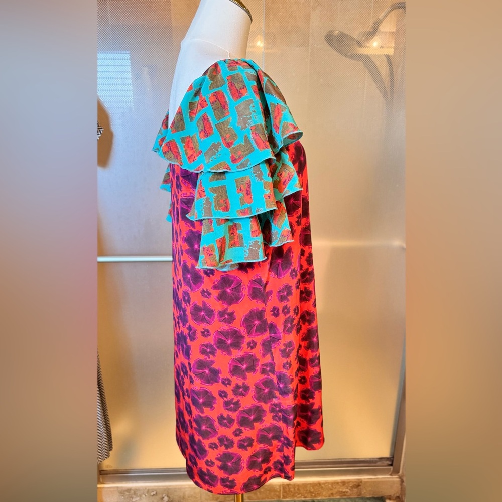 THU THU 100% Silk Colorful Mini Dress - Picture 10 of 16